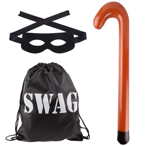 Kavoc Weltbuchtag Cosplay Outfit inklusive Augenmaske Swag Bag für Dieb, Einbrecher, Pretend und Dress Up Zubehör Supplies von Kavoc