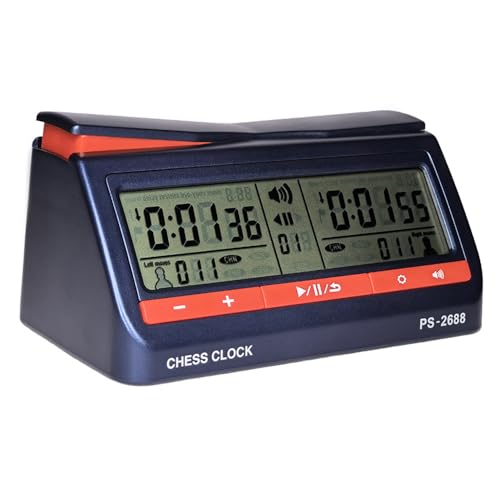 Kavolet Digitale Schachuhr Multifunktionale Schachuhr Schachspiel-Timer mit LCD-Bildschirm ABS International Checkers Timer für Brettspiele und Schach von Kavolet