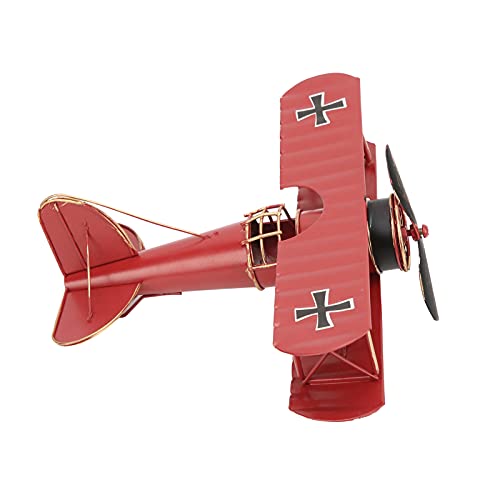 Kavolet Metall Retro Flugzeug Modell Vintage Doppeldecker Home Cafe Ornament (Rot) von Kavolet