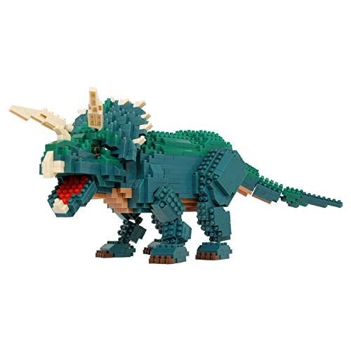 nanoblock BANDAI Dinosaur Deluxe Edition - Triceratops - Mini-Bausteinfigur, Pixelart - 930 Teile - NBC031 von nanoblock