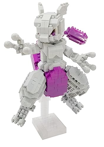 Bandai - Nanoblock - Pokémon Figur Mewtwo - Mini-Figur Bausteinen - Konstruktionsspielzeug Mini-Bausteine Figur - Baukit Spielzeug für Kinder ab 12 Jahren - Jugendliche Erwachsene - NBPM101 von Kawada