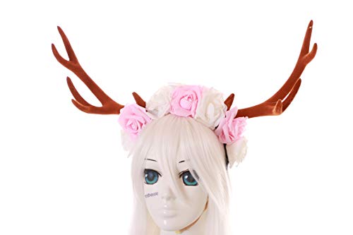 Kawaii-Story C-68-1 Hirsch braun XXL Geweih Rosen Wald Fee Haarreif Kopfschmuck Gothik Lolita Cosplay Karneval von Kawaii-Story