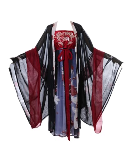 Kawaii-Story Han-005 Hanfu Kleid schwarz blau traditional 3-Teile China Kleidung Cosplay Robe Kostüm bestickt (Han-005, L) von Kawaii-Story