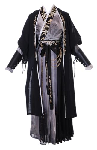 Kawaii-Story Han-015 Kungfu Hanfu Kleid grau traditional 6-Teile China Kleidung Cosplay Robe Kostüm bestickt (Han-015 Hanfu, DE/NL/SE/PL, Alphanumerisch, L, Regular, Regular) von Kawaii-Story