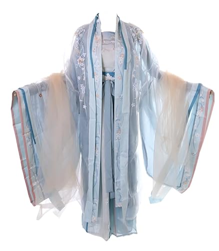 Kawaii-Story Han-017 Hanfu Kleid bestickt blau traditional 4-Teile China Kleidung Cosplay Robe Kostüm bestickt (Han-017 Hanfu, DE/NL/SE/PL, Alphanumerisch, L, Regular, Regular) von Kawaii-Story