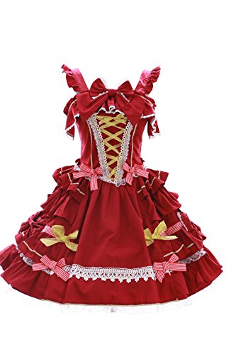 Kawaii-Story JL-620-3 rot Stretch Classic Gothic Lolita Kleid Kostüm Dress Cosplay (Stretch M-L) von Kawaii-Story