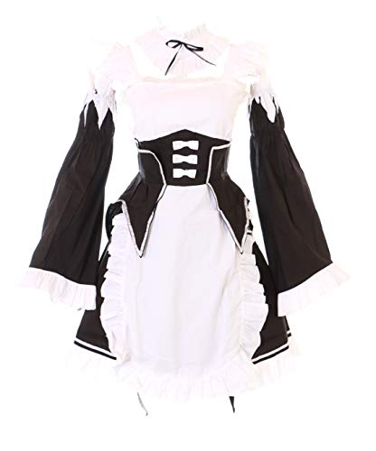 Kawaii-Story JL-633-3 RE: Zero REM RAM schwarz Maid Zofe Anime Zimmermädchen Gothic Lolita Kleid Set Kostüm Cosplay (XL) von Kawaii-Story