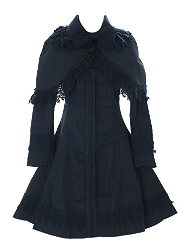 Kawaii-Story JL-658 Cape Übergangs-Jacke Trenchcoat schwarz Victorian Kostüm Gothic Lolita Jacket Cosplay (XL) von Kawaii-Story