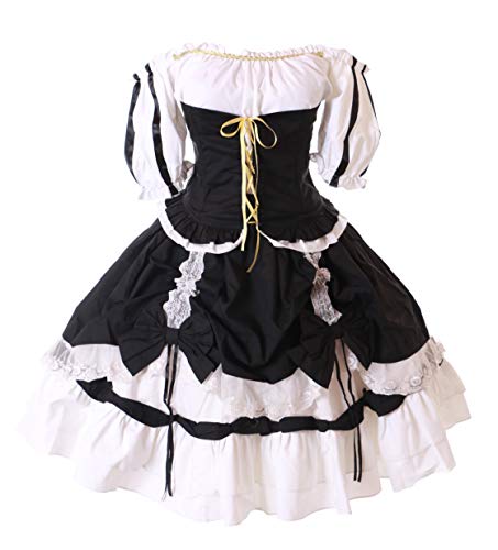 Kawaii-Story JL-672 Love Nikki 3-TLG. Set schwarz Schleifen Rüschen Anime Gothic Lolita Kleid Kostüm Cosplay (M) von Kawaii-Story