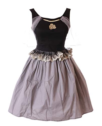 Kawaii-Story JL-679 Grau Schwarz Rüschen Kleid Victorian Chiffon Classic Gothic Lolita Kostüm Cosplay (L-XL) von Kawaii-Story