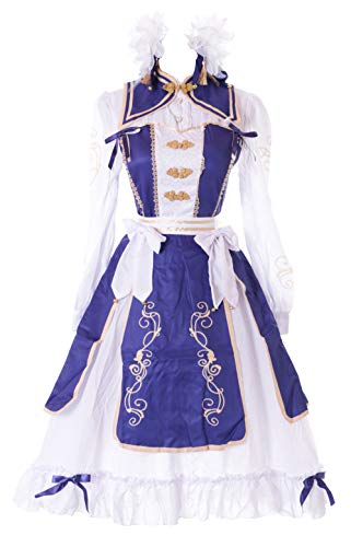 Kawaii-Story MN-115 Love Nikki Weiß Blau Lolita Kleid Haarschnuck 5-TLG. Kostüm Manga Anime Cosplay (M) von Kawaii-Story