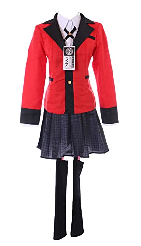 Kawaii-Story MN-193 Rot Schwarz Anzug Damen Schuluniform 7-Teile Set Cosplay Kostüm von Yumeko Jabami (XXL) von Kawaii-Story