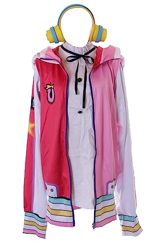 Kawaii-Story MN-225 Rosa Jacke Kleid 4-Teile Cosplay komplett Kostüm für Uta One Piece Piraten (L) von Kawaii-Story