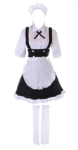 Kawaii-Story MN-235 Schwarz Weiß Maid Zofe Kleid 6-Teile Cosplay komplett Kostüm für Nanakusa Nazuna Call of Night Anime Manga (M) von Kawaii-Story