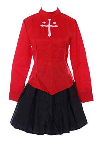 Kawaii-Story MN-40-1 Fate Stay Night Tohsaka Rin Oberteil Rock rot schwarz 4-teilig Set Kostüm Cosplay (M) von Kawaii-Story