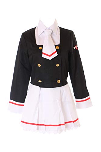 Kawaii-Story MN-59 Card Captor Sakura Schuluniform Weiß Schwarz 5-TLG. Set Anzug Kostüm Manga Anime Cosplay (XXL) von Kawaii-Story