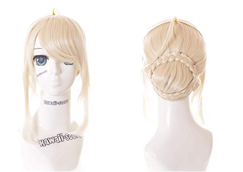 Kawaii-Story PL-013-2 Fate Stay Night Saber Uminkeo Beatrice blond Flecht Dutt Frisur Cosplay Perücke Wig Anime Manga von Kawaii-Story