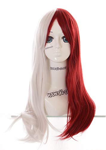 Kawaii-Story TM-055A Shoto Todoroki Hero Academia rot weiß 65cm Harajuku Cosplay Perücke Wig Anime Manga von Kawaii-Story