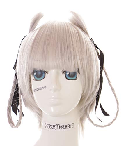 PL-403 Kirari Momobami grau silber Zopf Harajuku Pastel Cosplay Perücke Wig Anime Manga von Kawaii-Story