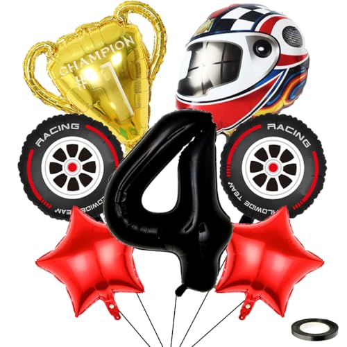 Kawailay 4 Jahr Rennauto Geburtstag Luftballons 4. Rennwagen Geburtstag Deko Racing 4. Geburtstag Deko Ballons Trophäen Helm Reifen Folienballon Schwarz Zahl 4 Luftballon für Junge Geburtstag Party Kawailay 4 Jahr Rennauto Geburtstag Luftballons 4. Rennwagen Geburtstag Deko Racing 4. Geburtstag Deko Ballons Trophäen Helm Reifen Folienballon Schwarz Zahl 4 Luftballon für Junge Geburtstag Party von Kawailay