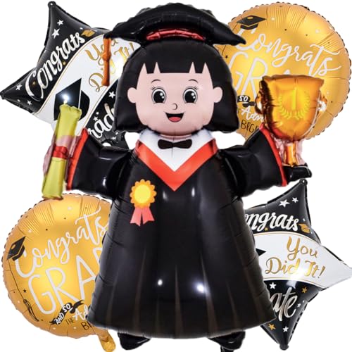 Kawailay 5 Stück Abschluss Luftballon Frau Abschluss Party Folienballon Prüfung Bestanden Deko Ballons Bachelor Luftballons für Uni Party Abi Feier - Stil 2 Kawailay 5 Stück Abschluss Luftballon Frau Abschluss Party Folienballon Prüfung Bestanden Deko Ballons Bachelor Luftballons für Uni Party Abi Feier - Stil 2 von Kawailay