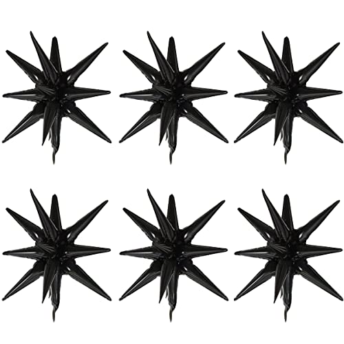 Kawailay 6 Stück 22 Zoll Explosionsstern Folienballons 12 Punkt Stern Luftballons Kegel Mylar Aluminium Ballons für Tanz Party Hochzeit Geburtstag Abschlussfeier - Schwarz Kawailay 6 Stück 22 Zoll Explosionsstern Folienballons 12 Punkt Stern Luftballons Kegel Mylar Aluminium Ballons für Tanz Party Hochzeit Geburtstag Abschlussfeier - Schwarz von Kawailay