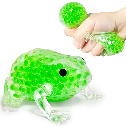 Green Frog Stressabbau-Bälle (1 Packung) Squishy Toys für Erwachsene, Stretch und Pull, Squishy Ball Squeeze Toys, Animal Dough Ball Fidget Toys für Autismus, ADS, ADHS von Kawaite