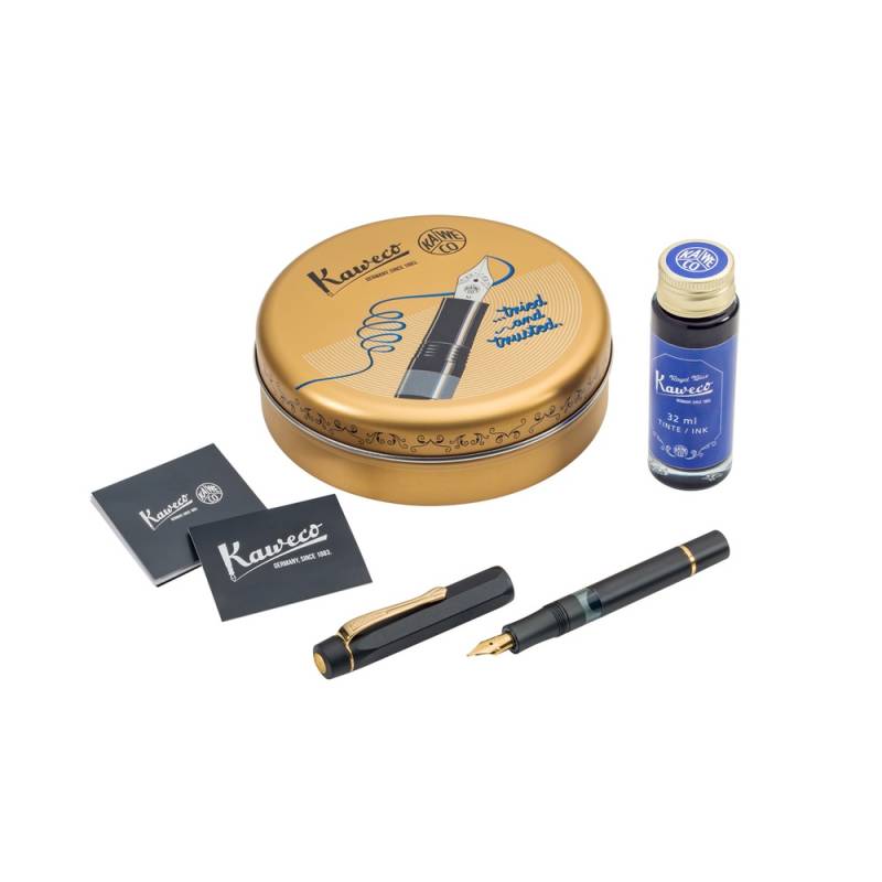 Kaweco Füllfederhalter Set AL Sport Piston Schwarz/Gold B von Kaweco