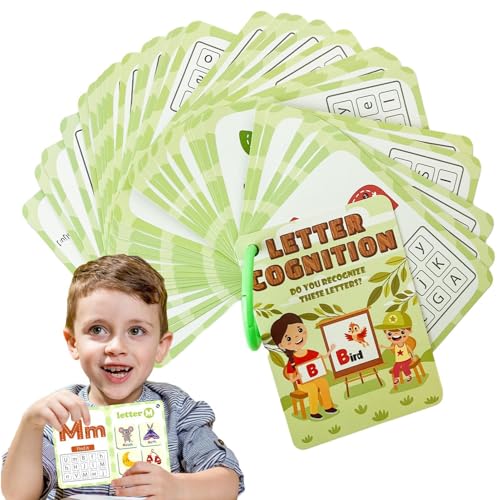 Kaxenig Lernkarten für Kinder,Lernkarten für Kinder - 30 Stück farbige Alphabet-Flash-Karten Lernkarten - Lernspielzeug, kognitive Form, Sichtwörter, sensorisches Spielzeug für von Kaxenig