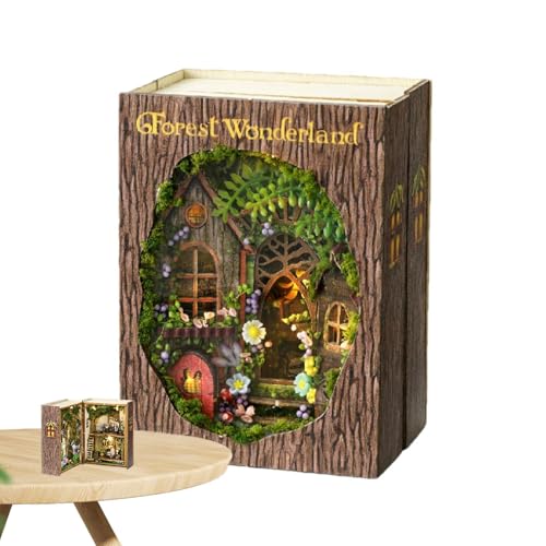 Puppenhaus aus Holz, Miniaturhaus-Bausatz,Modellbausätze Raumidee Basteln Bauspielzeug - Robustes Puppenhaus-Set, realistisches Puppenhaus-Puzzle aus Holz für Kinder, Liebhaber und Freunde von Kaxenig