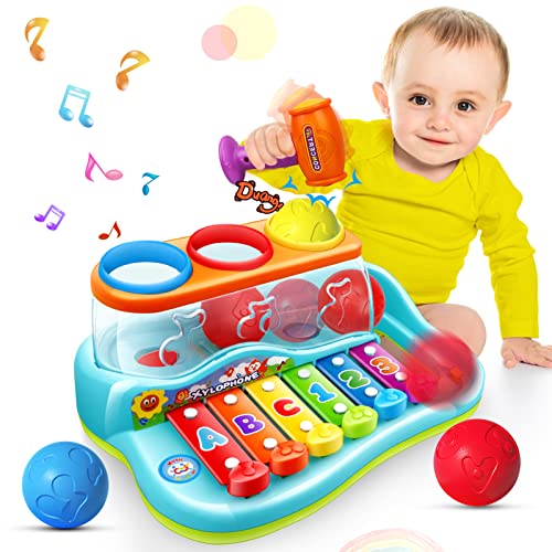 Kaybolge Baby Spielzeug 1 Jahr Baby Spielzeug 12-18 Monate Xylophon Kinder Hammer und Ball Frühe Entwicklung & Aktivität Weihnachten Geburtstagsgeschenk Spielzeug 1 2 3 Jahre Alter Junge Geschenke von Kaybolge