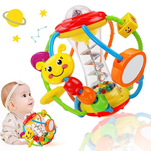 Baby Spielzeug ab 6 Monate Mädchen Junge, Motorikspielzeug Babyspielzeug ab 3 6 7 8 9 10 12 Monaten, Rassel Baby Greifball, Greifling, Beißring, Shake & Krabbel Baby Spielzeug ab 1 Jahr Mädchen Junge von Kaybolge