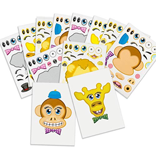 Make-a-Zoo Animal Sticker Sheets -12 Pack- For Kids, Arts, Parties, Birthdays, Party Favors, Gifts, Crafts, School, Daycare, Etc. - Kidsco von Kayco USA