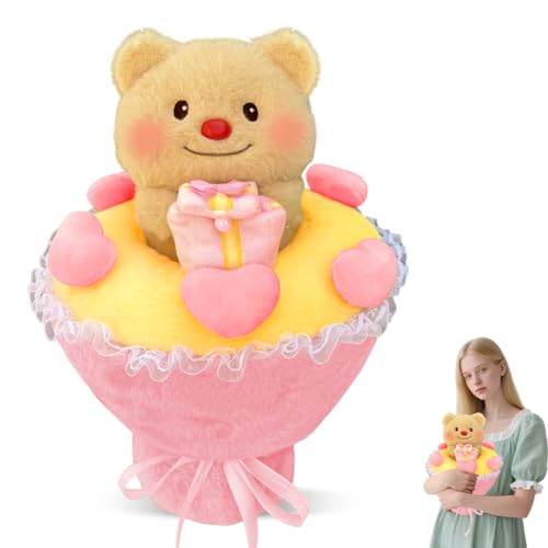 Butter Teddybär Blumenstrauß mit Ring Box, 40cm Kuschelbär mit Blumenstrauß, Plüsch-Bär, Kuscheltier Spielzeug Dekozimmer Kissen, Schmusetier Geschenke Für Mama, Kinder, Liebhaber, Valentinstag Butter Teddybär Blumenstrauß mit Ring Box, 40cm Kuschelbär mit Blumenstrauß, Plüsch-Bär, Kuscheltier Spielzeug Dekozimmer Kissen, Schmusetier Geschenke Für Mama, Kinder, Liebhaber, Valentinstag von Kayuneed