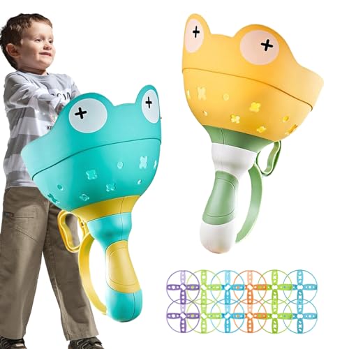 Flying Disc Launching Toy, Discs für Kinder | Doppelspieler Fidget Flying Spinner,Handheld Fidget Flying Toy Ziehen Sie an der Leine, um die Eltern-Kind-Interaktion zu werfen von Kazuko