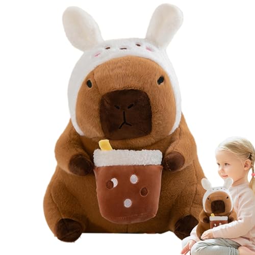 Capybara Plush - Capybara Plüschtier, niedliches und bequemes Plüschtier | Capybara Plushie Plüsch Blume Plüschtier Weiche Wohnkultur Niedliches Capybara Kissen Cartoon für von Kbnuetyg