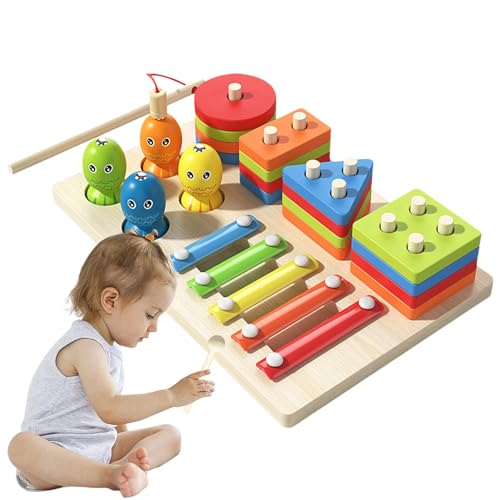 Farbsortierspielzeug für Kleinkinder,Farbsortierspielzeug für Kleinkinder - Multifunktionales Baby-Stapelspielzeug aus Holz, passendes Sortierspielzeug | Buntes Lernaktivitäts-Blockpuzzle, -Spielzeug von Kbnuetyg