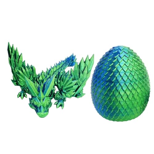 Kbnuetyg 3D-gedrucktes Drachenei, Drachenei-Zappelspielzeug | 3D-gedrucktes Kristalldrachenspielzeug,Kreatives bewegliches Fidget-Spielzeug mit beweglichen Gelenken für Drachenliebhaber-Sammler von Kbnuetyg