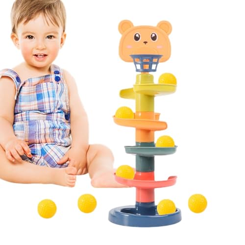 Kbnuetyg Kugel-Tropfen-Spielzeug - Early Education Rolling Ball Toy, Niedliches Ball-Drop-Spielzeug Für Kleinkinder | Wirbelnde Babytürme, Pädagogisches Entwicklungsspielzeug Für jungén Und Mädchen von Kbnuetyg