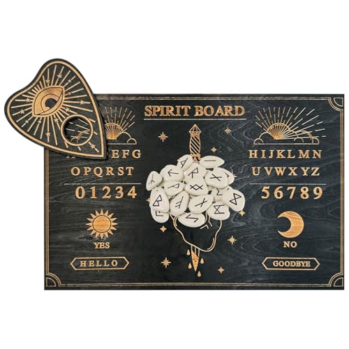 Kbnuetyg Ouija-Brett – Holz Botschafts-Board mit Buchstaben und Zahlen, Pendelbrett zur spirituellen Dekoration, Geschenk für , Mädchen und Freunde von Kbnuetyg