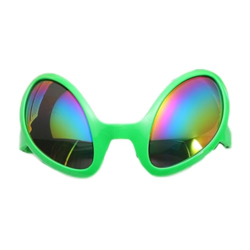 Kbnuetyg Lustige Alien-Brille – Neuartige Alien-Kostümbrille, urkomische grüne Alien-Sonnenbrille | Regenbogenlinsen-Sonnenbrille, Halloween- -Requisiten, Kostüm-Brille, perfekt für Cosplay-Partys von Kbnuetyg