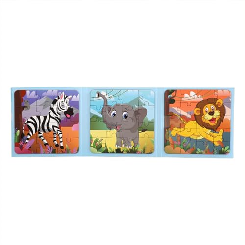 Magnetische Puzzles für Kinder – Faltbare Puzzle-Sets mit Tiermotiven – Cartoon-Magnetspaß-Puzzle-Buch für Mädchen, , Kinder von Kbnuetyg