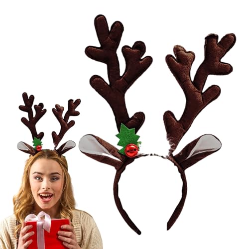 Neuartiges Rentier-Geweih-Stirnband – verstellbares Weihnachts-Haar-Accessoire, leichte festliche Kopfbedeckung | Weihnachts-Stirnband, Rentier-Geweih, Haarreif, Kopfschmuck, Cosplay, Hirschhorn von Kbnuetyg