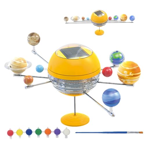 Planetenmodell, Planetenmodell Sonnensystem | Sonnensystem für Kinderspielzeug | Mechanisches Kraftmodell mit 8 Planeten STEM, Heimdekorationsmodell DIY bemalt für Kinder und Jugendliche, Mädchen und von Kbnuetyg