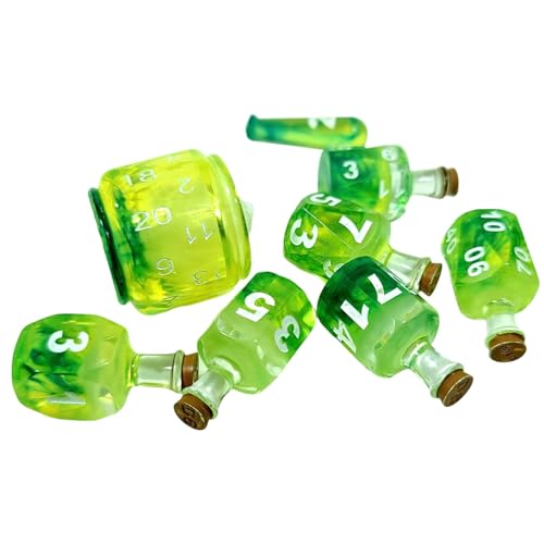 Rollenspiel-Würfel – Polyedrisches Würfel-Set, Trank-Flaschenwürfel-Set | Polyedrisches Trank-Flaschenwürfelspiel, handgefertigtes buntes Würfelset aus Harz für j von Kbnuetyg