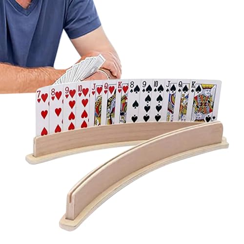 Spielkartenhalter – einfach zu verwendendes Kartenfach, Stabiler Karten-Organizer | Kompakter und Leichter Spielkartenständer, Kartenhalter aus Holz, Organizer für Bridge Poker, Unokids, Binokel von Kbnuetyg