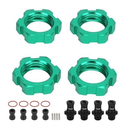 17-mm-Rad-Sechskant-Nabenadapter aus Aluminiumlegierung. Hervorragende Stabilität und einfache Steuerung für Traxxas 1/10 RC-Autos (Green) von Kcabrtet