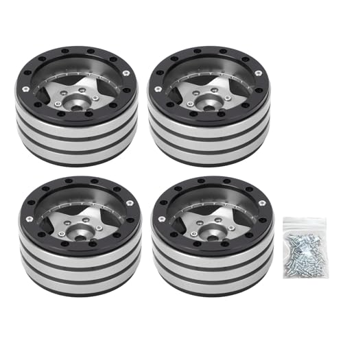 Kcabrtet 4 Stück CNC-Aluminiumlegierung RC Radnabe für 1/10 RC Crawler 1,9 Zoll RC Radnabe Ersatz (Silver) von Kcabrtet