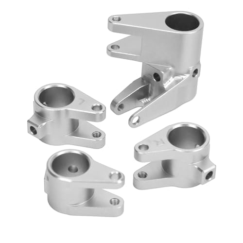 Kcabrtet Aluminium-Achsrohr-Verbindungsmontage-Set, leistungsstarker Verbindungsstangen-Adapter für SCX10 PRO Offroad-RC-Autos (Silver) von Kcabrtet