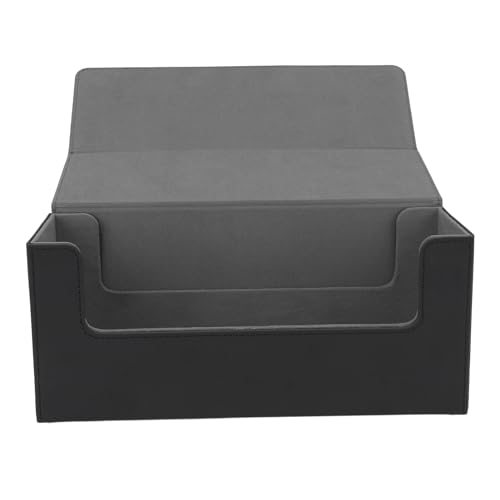 Kcabrtet Kartendeck-Box, PU-Leder, Magnetverschluss, Spielkarten-Aufbewahrung, Organizer-Hülle für Sammelkarten, Tarot-Karten (Black and Grey) von Kcabrtet